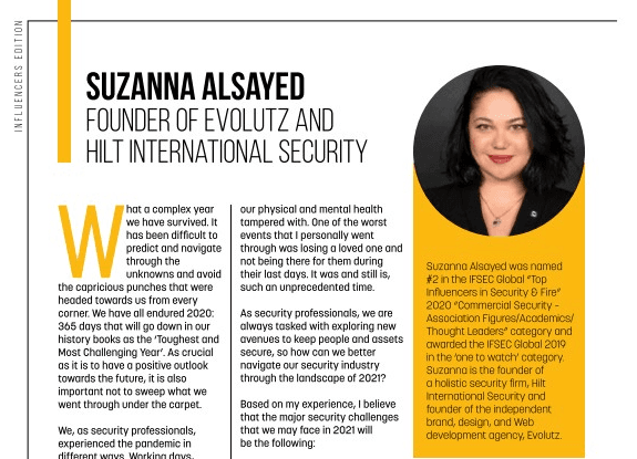 Special Influencers Edition: Suzanna Alsayed, p. 54.