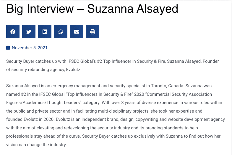 Big Interview Suzanna Alsayed.