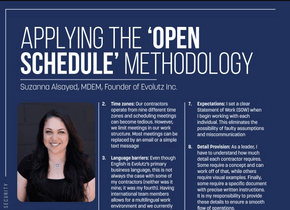 Applying the ‘Open Schedule’ Methodology